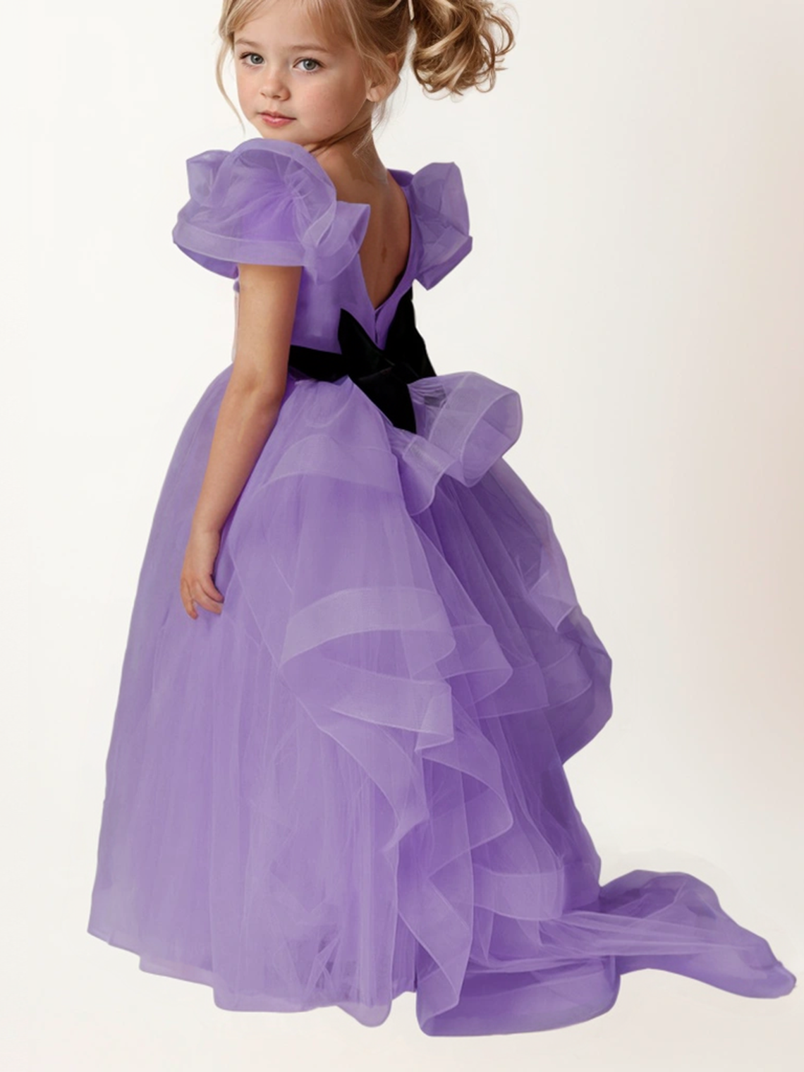 A-Line Flower Girl Dress Girl Cute Dress Sash/Ribbon Bow(s) Tiered