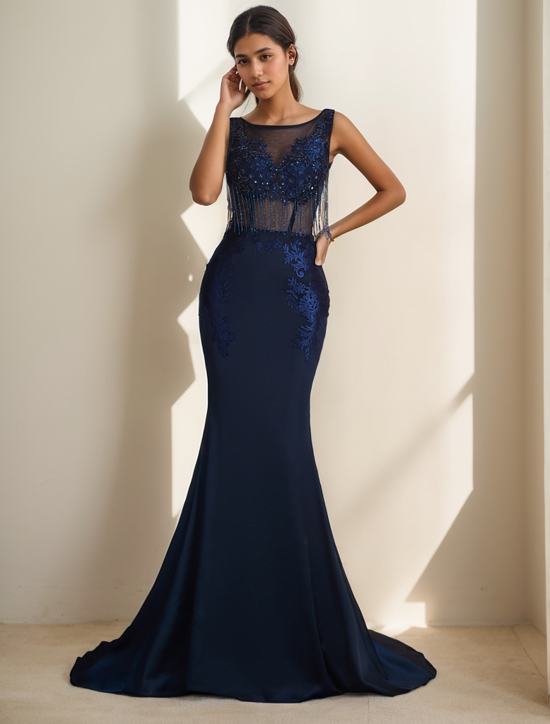 Mermaid/Trumpet Evening Gown Formal Dress with Beading Appliques