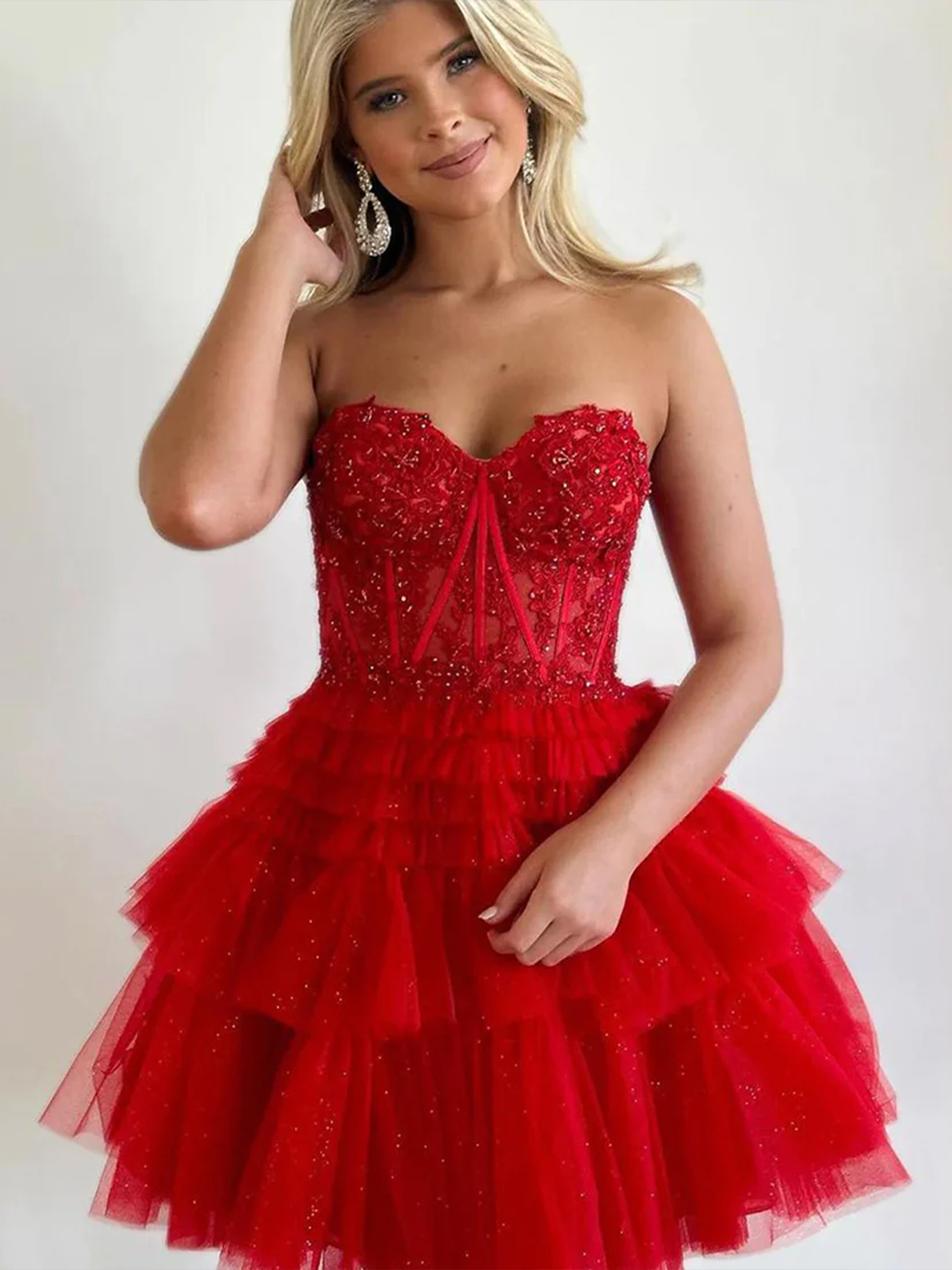 A Line Sweetheart Corset Homecoming Dress