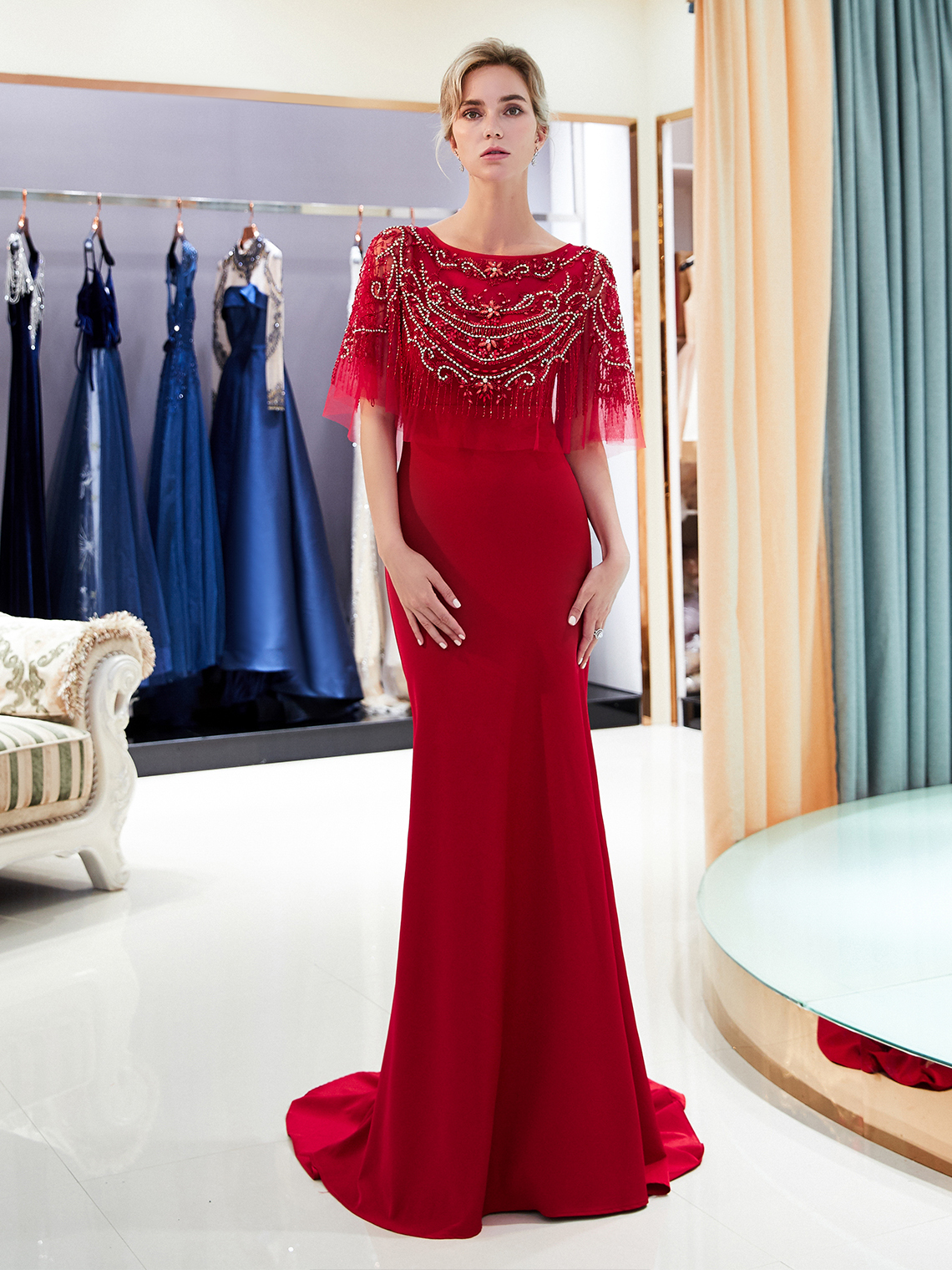 Mermaid/Trumpet Elegant Luxury Prom Gown Sequin with Beading