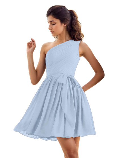 Dress A-Line/Princess Cocktail Party Dress Short/Mini Chiffon with Pleats