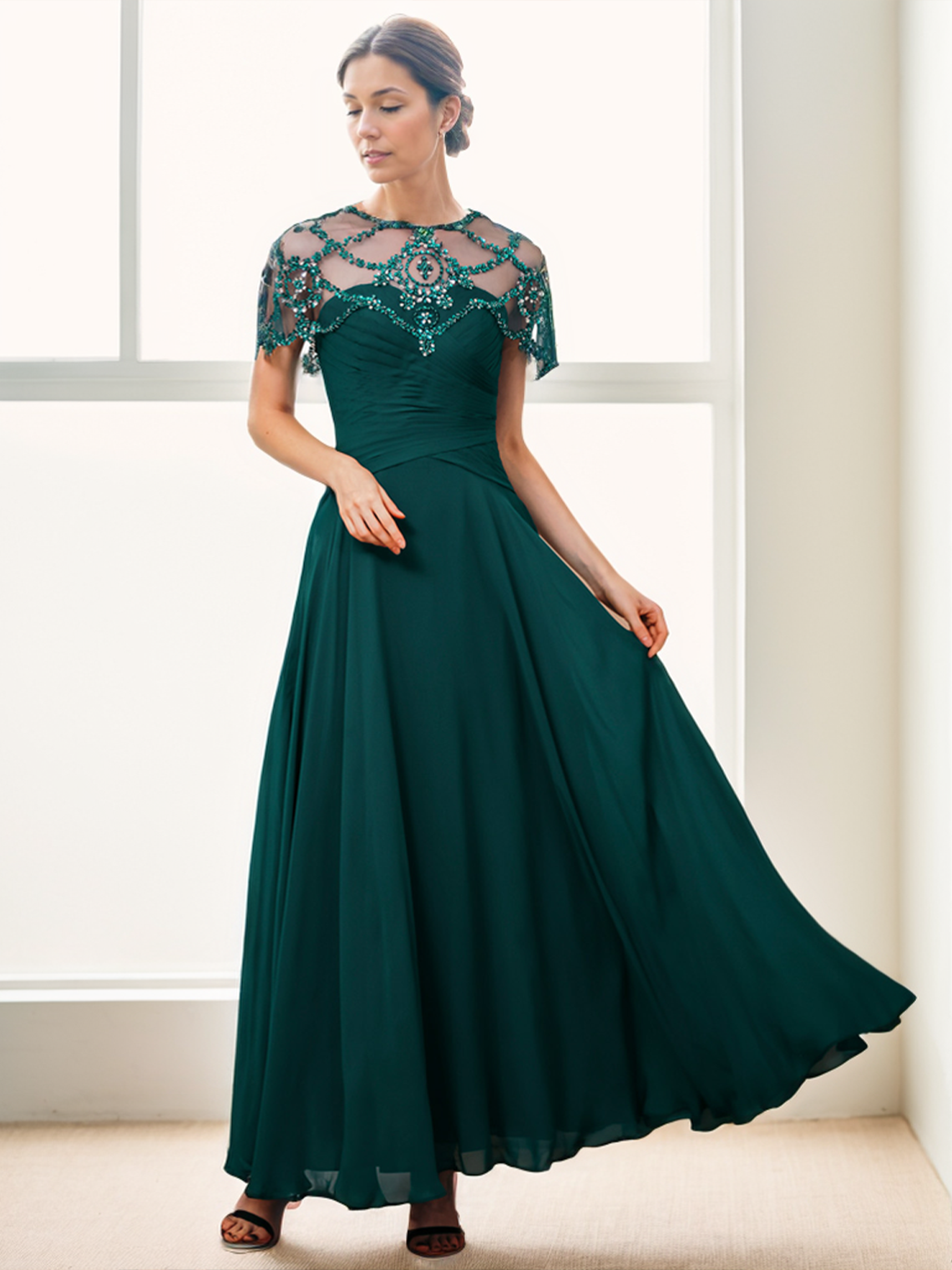 A-Line Elegant Wedding Guest Wedding Party Gown Formal Evening Dress 