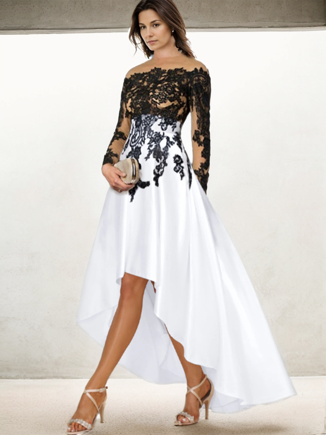 A-Line Mother of the Bride Dress Asymmetrical Appliques Cocktail Dress 