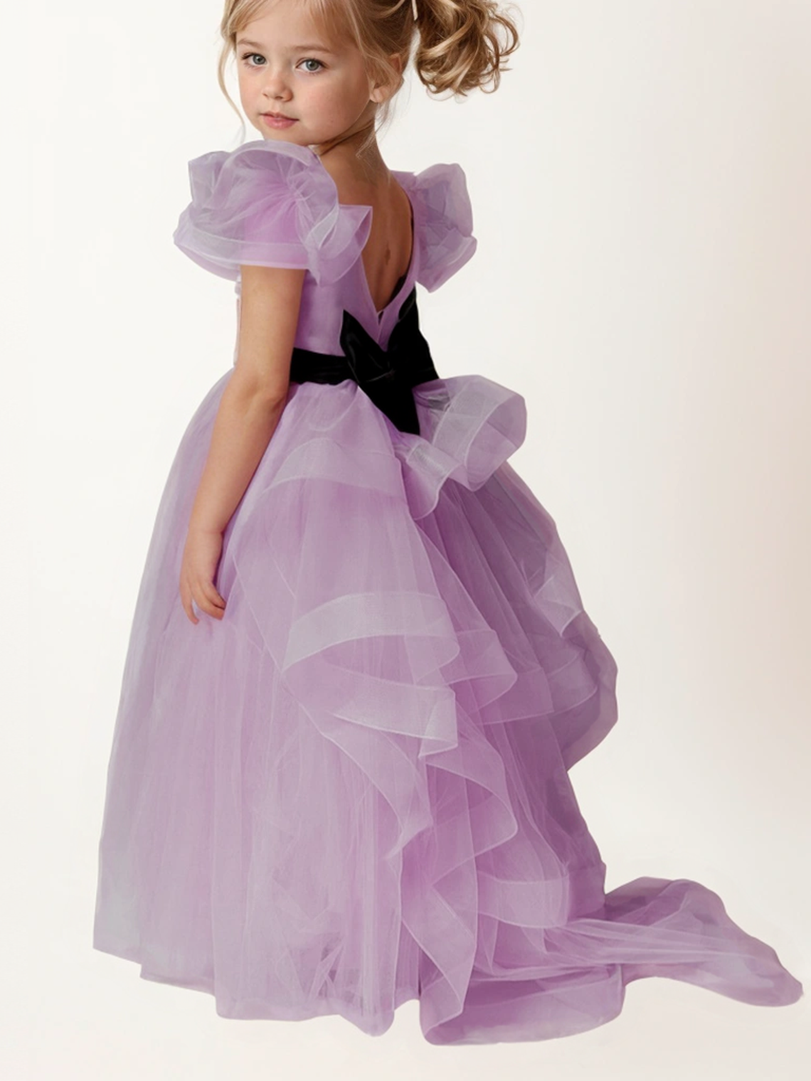 A-Line Flower Girl Dress Girl Cute Dress Sash/Ribbon Bow(s) Tiered