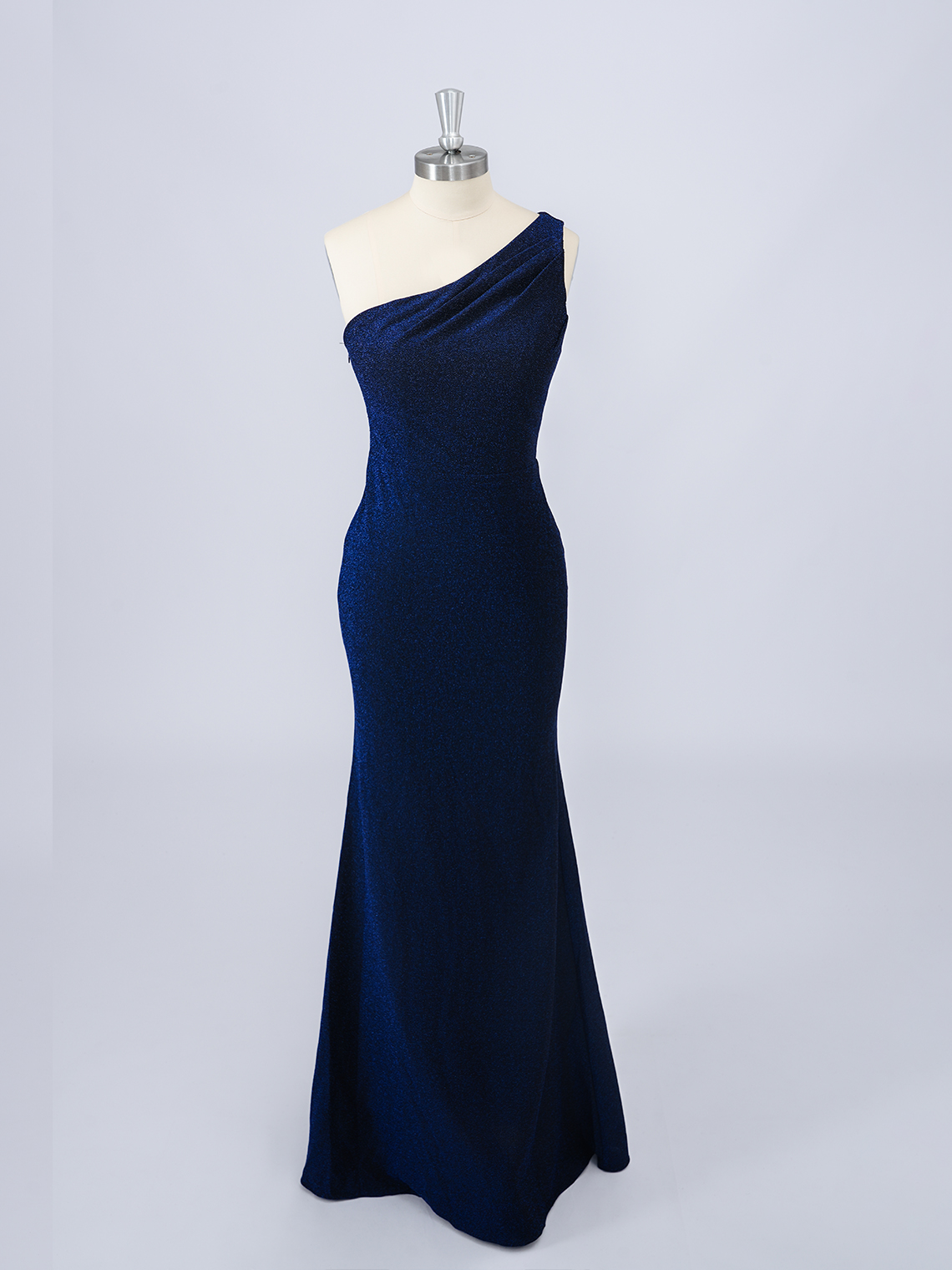 Mermaid One Shoulder Floor Length With Solid Color Long Prom Dress