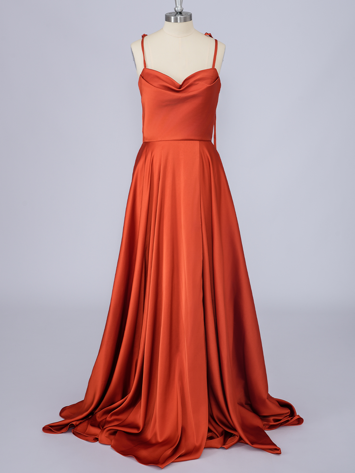 Red Mermaid Solid Color Spaghetti Sleeveless Long Prom Dress
