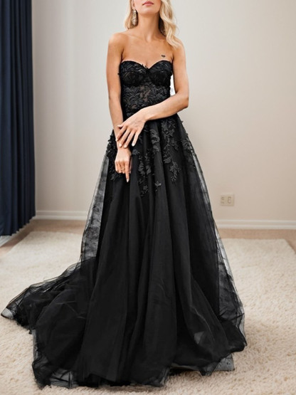 Sheath Tulle Sweetheart Sleeveless With Appliques Wedding Dresses