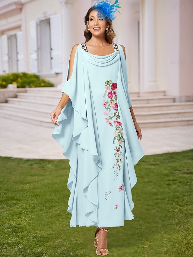 sheath column floor length mother of the bride dresses wedding guest dresses cocktail dresses party dresses half sleeve jewel neck elegant plus size, supplier image 6