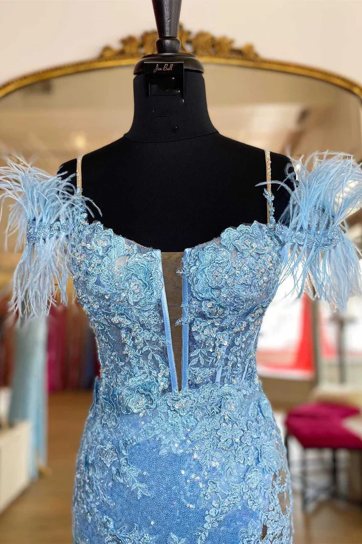 Mermaid/Trumpet Slit Sequined Appliques Sweep/Brush Train Sleeveless Long Prom Gown Evening Dresses