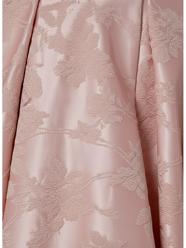 a-line floor length mother of the bride dresses wedding guest dresses formal dresses half sleeve v neck elegant vintage jacquard with bow(s), supplier image 4