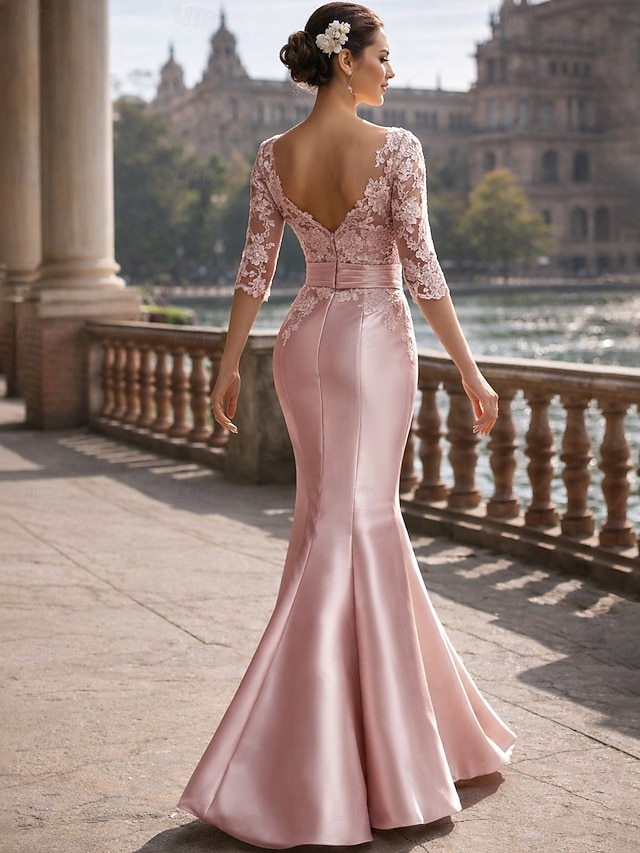 mermaid trumpet mother of the bride dresses wedding guest dresses formal dresses evening gown satin, supplier image 2