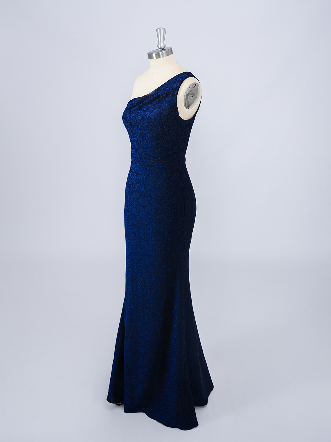 Mermaid One Shoulder Floor Length With Solid Color Long Prom Dress