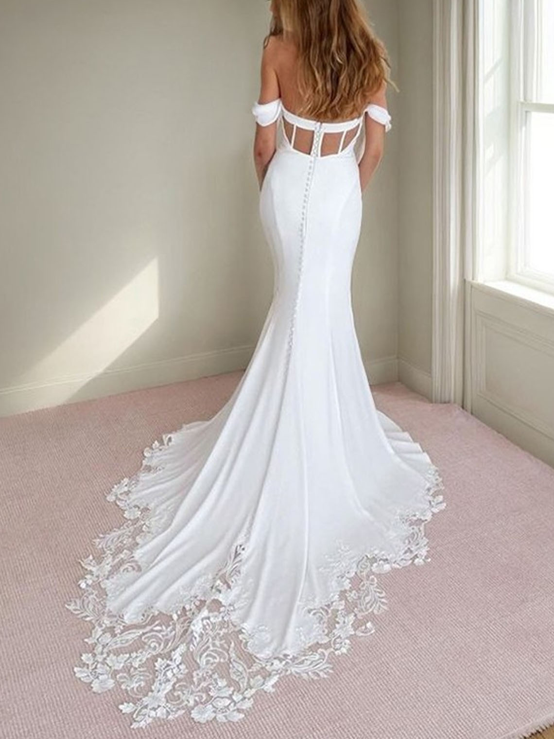 Mermaid V Neck Sleeveless Cathedral Train With Appliques Wedding Dress