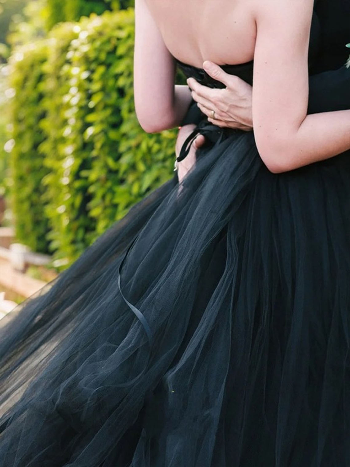 Ball Gown Tulle Strapless Sleeveless Chapel Train Wedding Dresses