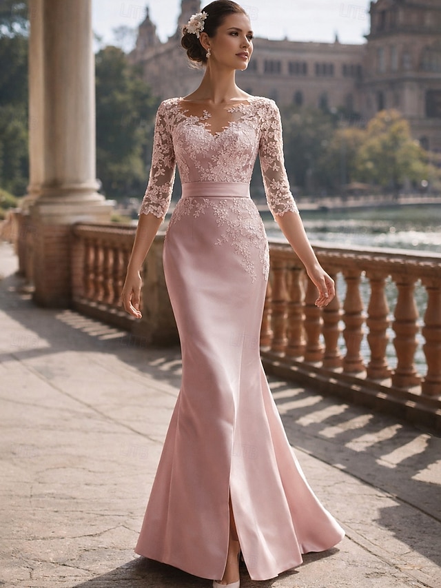 mermaid trumpet mother of the bride dresses wedding guest dresses formal dresses evening gown satin, supplier image 1