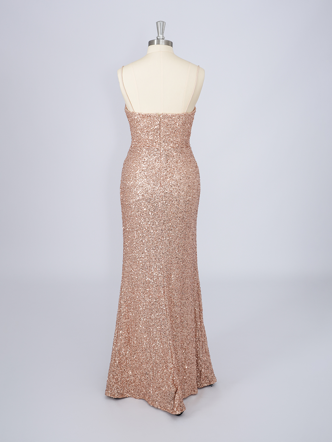 Mermaid Sequins V Neck Floor Length With High Split Long Prom Dress