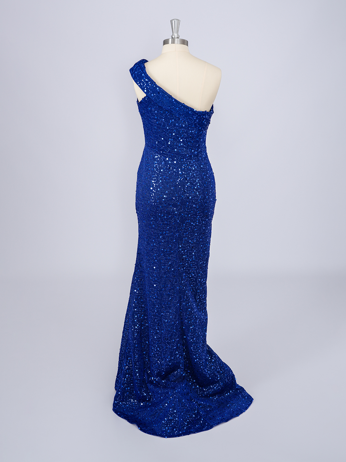 Sparkle Mermaid Sequins One Shoulder With Side Slit Long Prom Dress