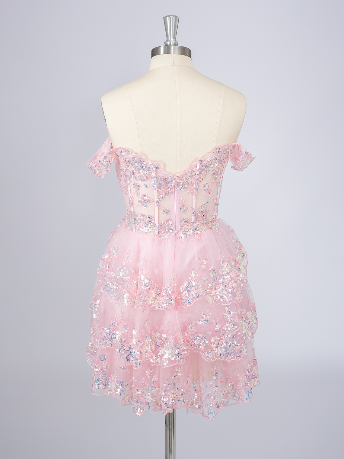 A-Line Tulle Strapless With Appliques Short Homecoming Dress