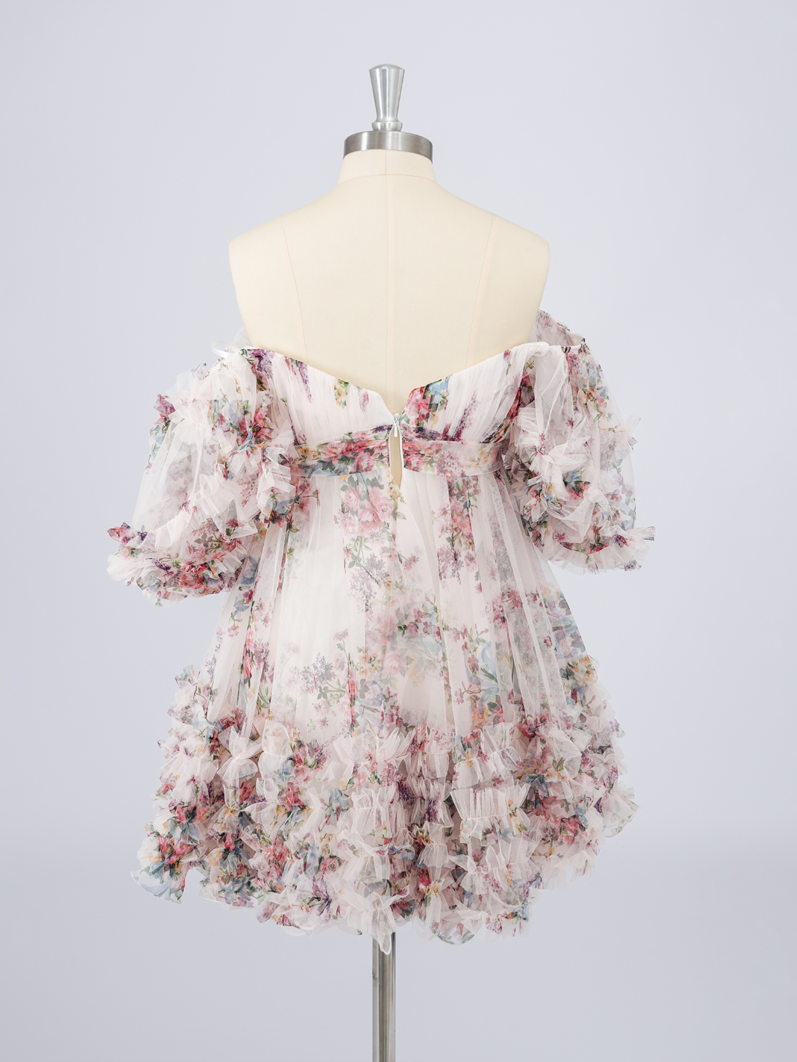 Pink Chiffon A-Line V Neck With Bow knot Short Homecoming Dress