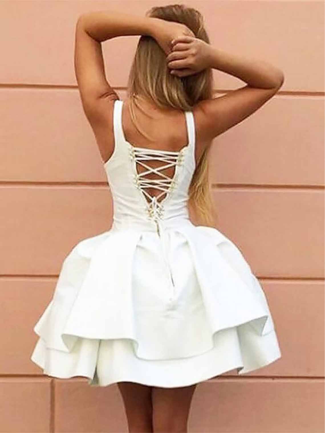 A-line Cocktail Dress V Neck Sleeveless Short/Mini Homecoming Dress