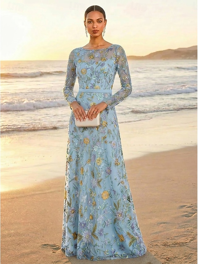 a-line mother of the bride dresses cocktail dresses party dresses floor length chiffon tulle elegant, supplier image 3