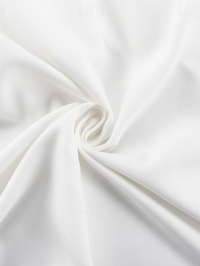 sheath column floor-length little white dress wedding dress square neck long sleeves chiffon stretch fabric, supplier image 6