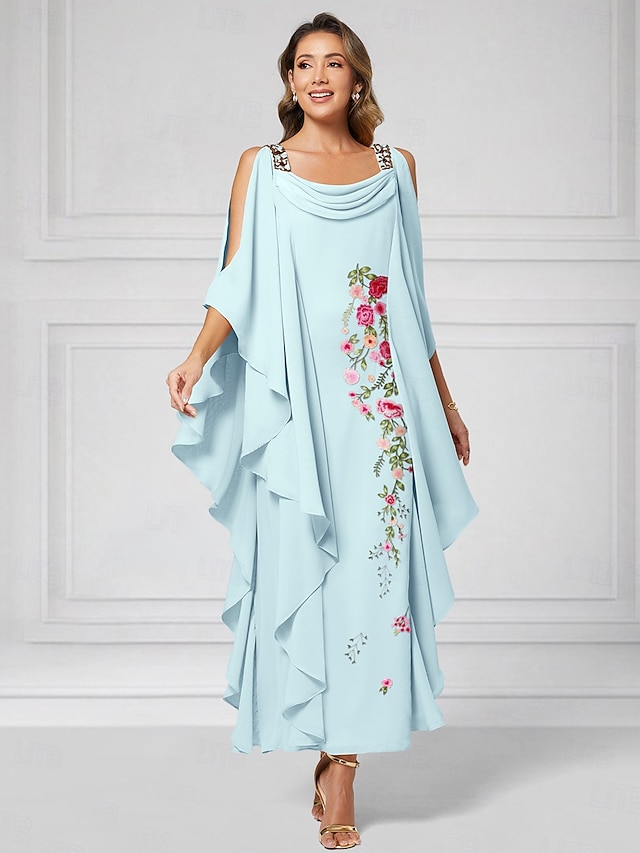 sheath column floor length mother of the bride dresses wedding guest dresses cocktail dresses party dresses half sleeve jewel neck elegant plus size, supplier image 4