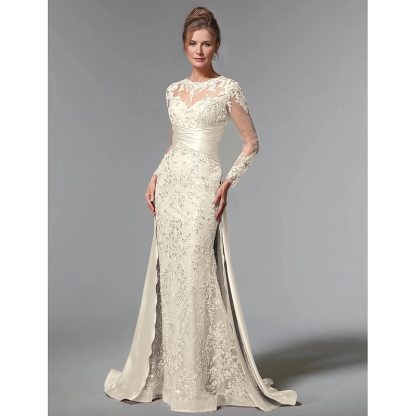 Beaded Eembroidered Ball Gown A-Line Evening Gown Mother of the Bride Dress