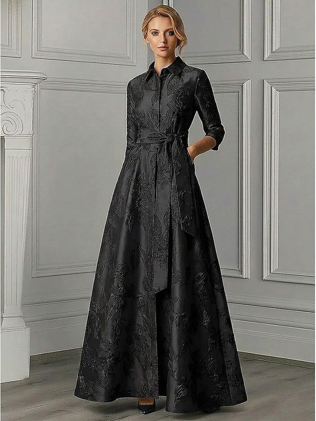a-line mother of the bride dresses formal dresses evening gown floor length jacquard elegant, supplier image 4