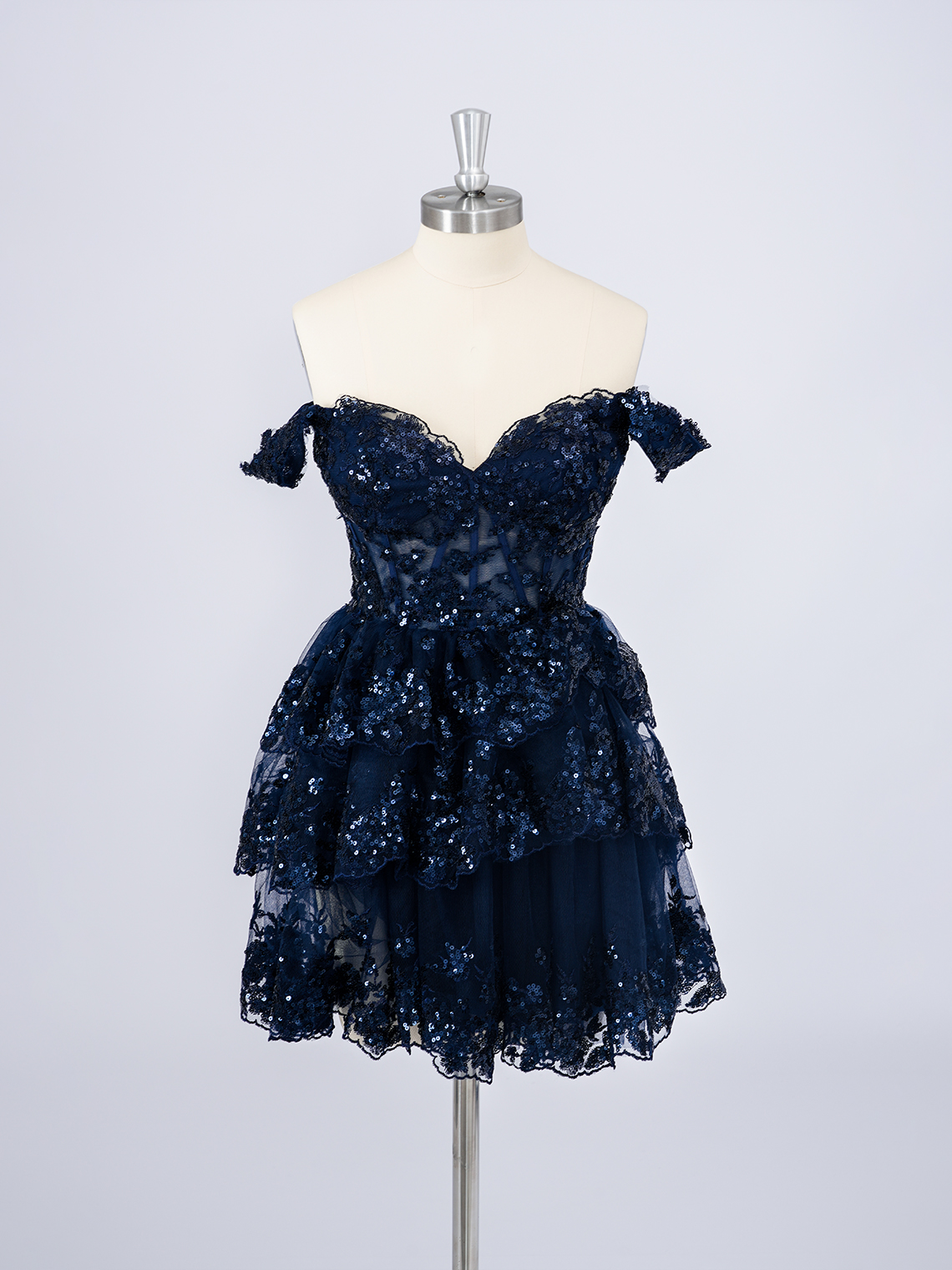 A-Line Tulle Strapless With Appliques Short Homecoming Dress