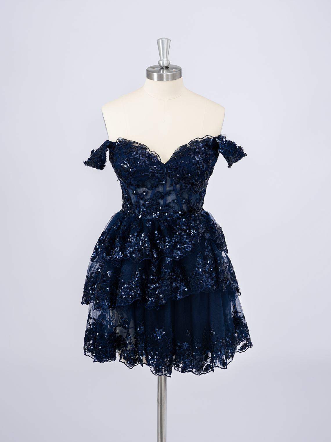A-Line Tulle Strapless With Appliques Short Homecoming Dress
