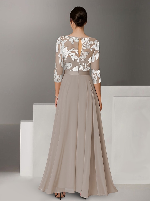 jumpsuit pantsuit mother of the bride dresses floor length chiffon lace 3/4 length sleeve elegant, supplier image 2