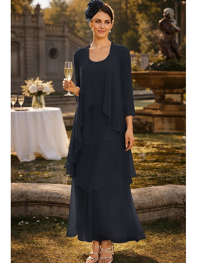 sheath column ankle length mother of the bride dresses wedding guest dresses sleeveless elegant simple chiffon, supplier image 15