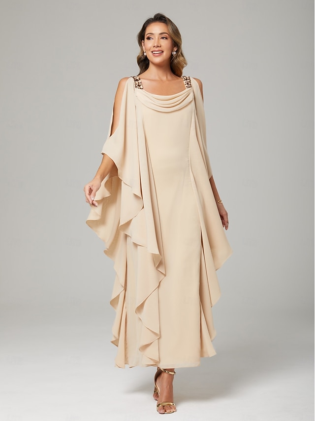 sheath column floor length mother of the bride dresses wedding guest dresses cocktail dresses party dresses half sleeve jewel neck elegant plus size, supplier image 24