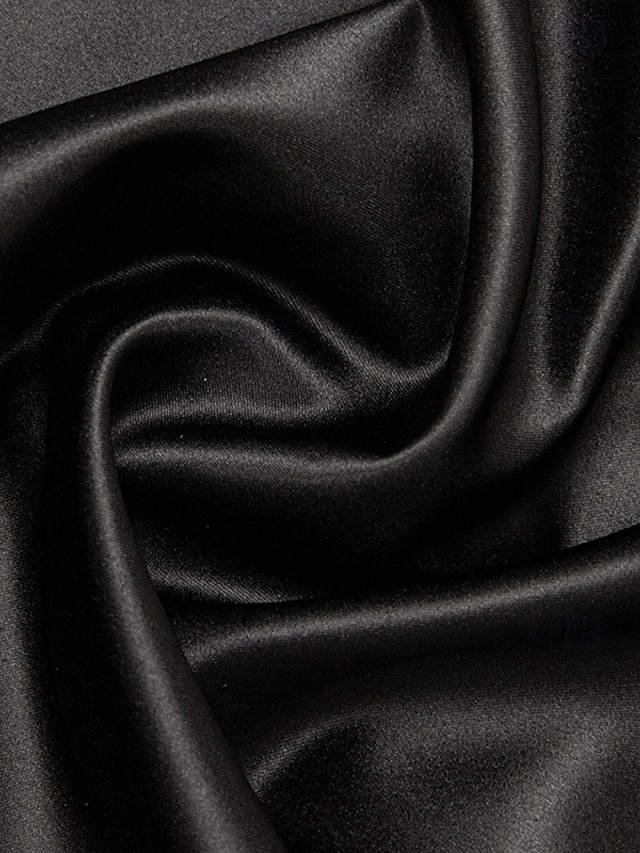 a-line floor-length wedding guest dress evening gown high neck long sleeves satin elegant, supplier image 13