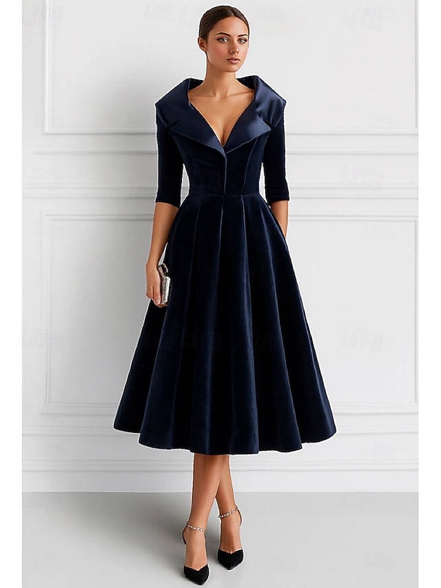 a-line mother of the bride dresses wedding guest dresses cocktail dresses party dresses tea length, supplier image 2
