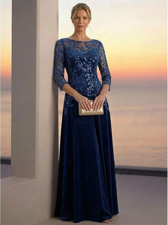 a-line mother of the bride dresses cocktail dresses floor length ankle length tulle velvet elegant, supplier image 2