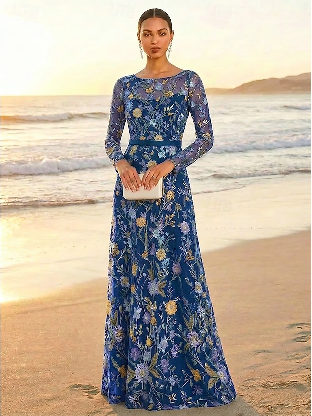 a-line mother of the bride dresses cocktail dresses party dresses floor length chiffon tulle elegant, supplier image 2