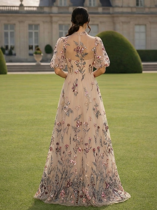 a-line mother of the bride dresses cocktail dresses party dresses floor length chiffon tulle v neck, supplier image 2