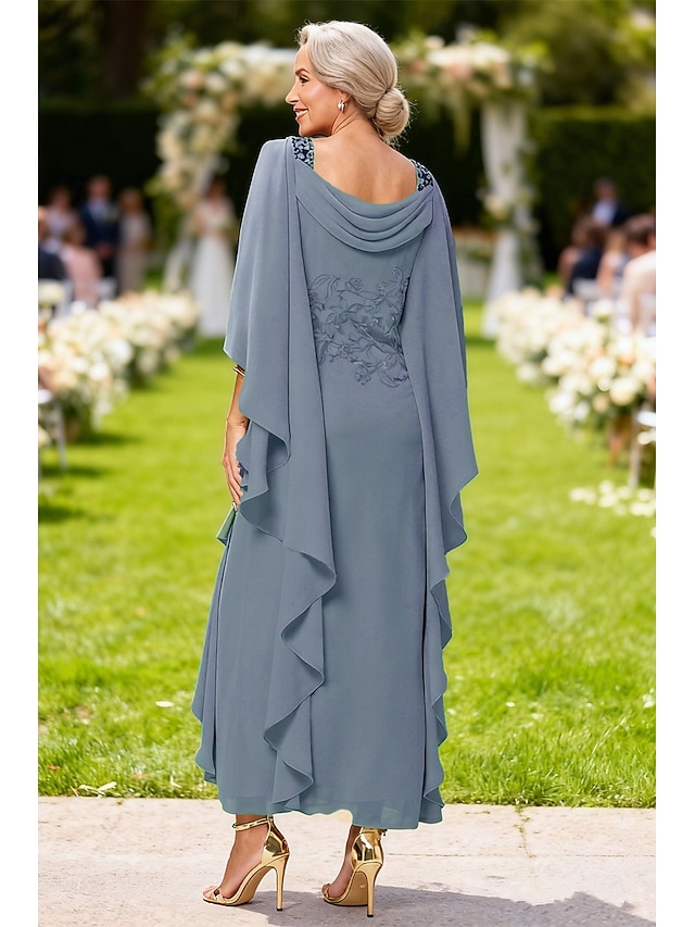 sheath column floor length mother of the bride dresses wedding guest dresses cocktail dresses party dresses half sleeve jewel neck elegant plus size, supplier image 8
