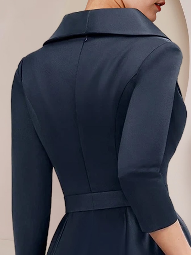 jumpsuit pantsuit ankle-length mother of the bride dress wedding guest dress formal dress 3/4 sleeves satin elegant simple, supplier image 7