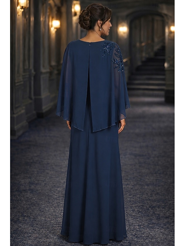 a-line floor length mother of the bride dresses long sleeve v neck elegant vintage luxurious chiffon lace with pleats, supplier image 3