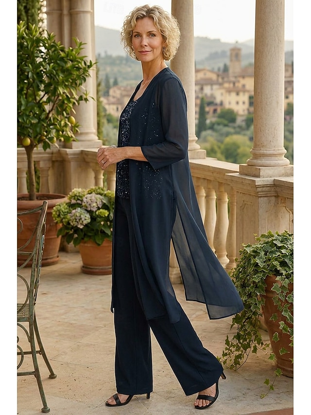 Chiffon 3/4 sleeve mother of the bride evening wedding guest cape wrap