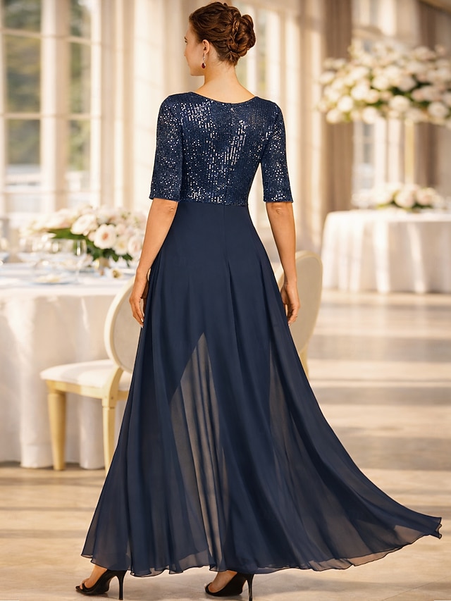 jumpsuit pantsuit jumpsuit pantsuit ankle length mother of the bride dresses half sleeve scoop neck elegant chiffon with bow(s), supplier image 2