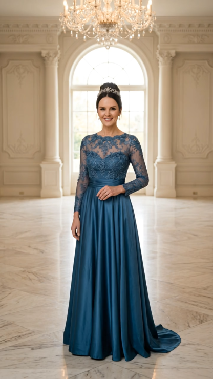 Mermaid Trumpet Sweep Brush Train Wedding Guest Dress Formal Dresses Evening Gown Mother of the Bride Dress