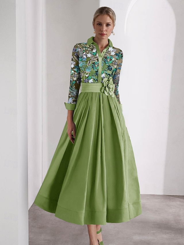 a-line mother of the bride dresses party dresses floor length satin long sleeve elegant vintage, supplier image 1