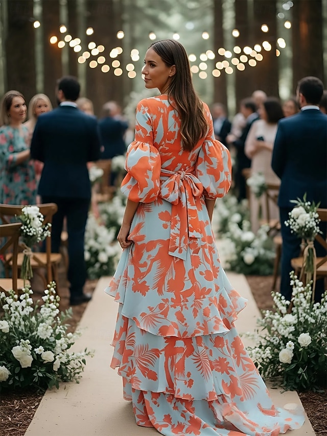 a-line floor length mother of the bride dresses wedding guest dresses formal dresses evening gown long sleeve v neck, supplier image 2
