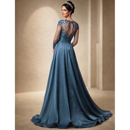 Mermaid Trumpet Sweep Brush Train Wedding Guest Dress Formal Dresses Evening Gown Mother of the Bride Dress