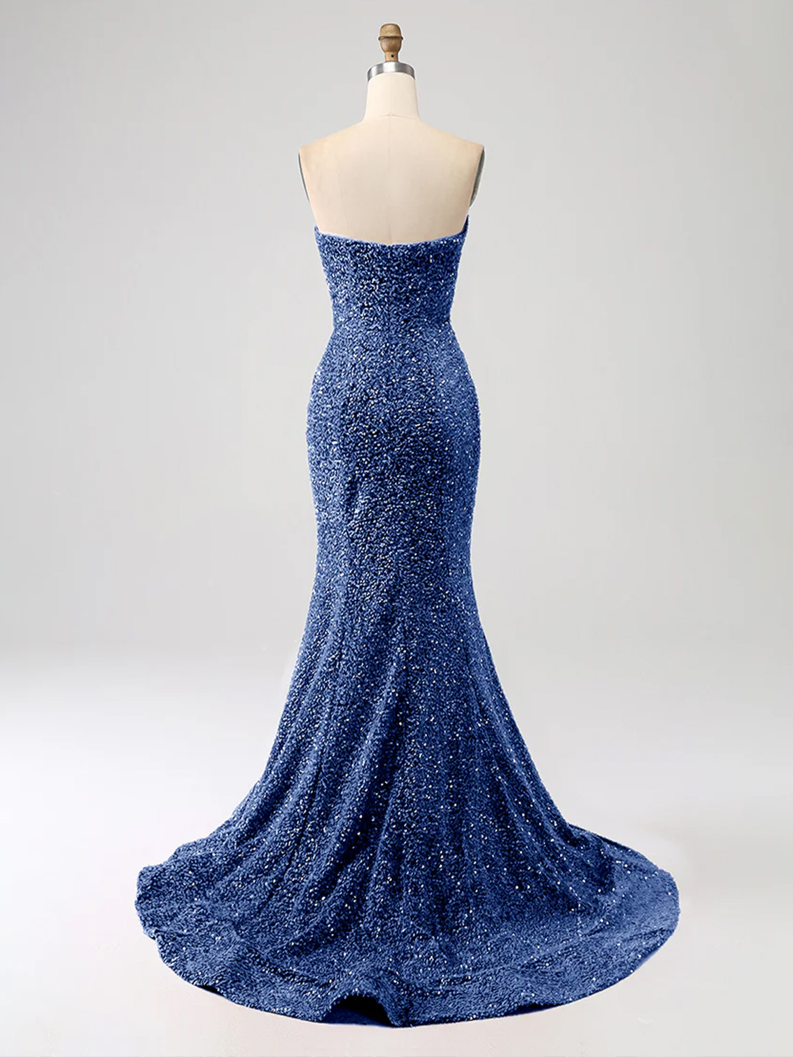 Sparkle Mermaid Sequin Sweetheart Sleeveless Tight Prom Dress