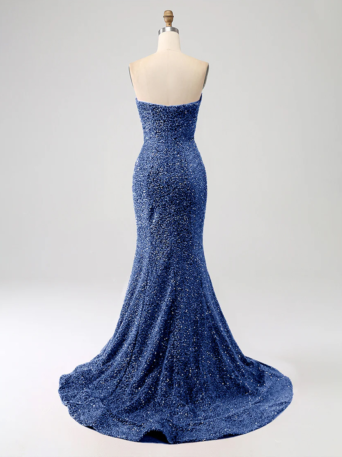Sparkle Mermaid Sequin Sweetheart Sleeveless Tight Prom Dress
